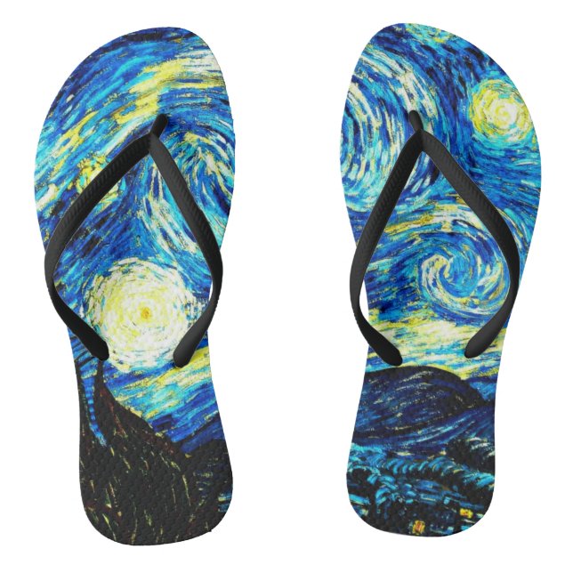 Van Gogh's famous painting, Starry Night, Thongs (Footbed)