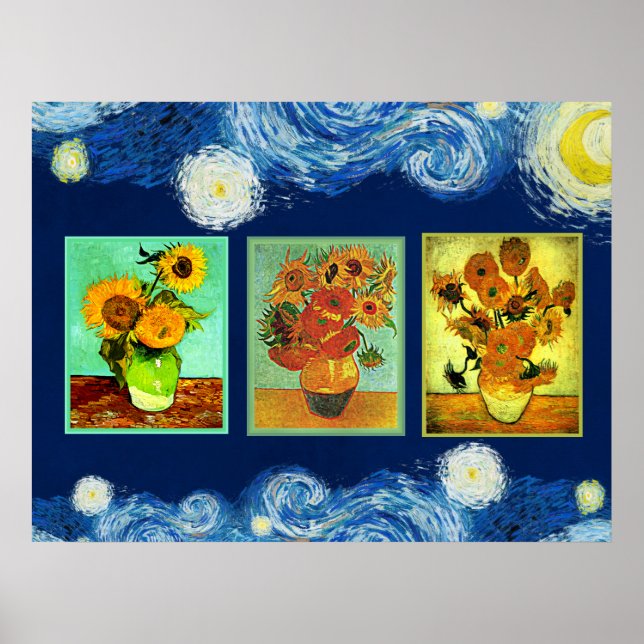 Van Gogh's famous Sunflowers Poster (Front)