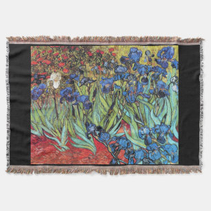 Van Goghs' Irises Flowers Throw Blanket