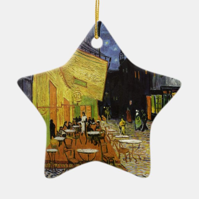 Van Gogh's Night Cafe Ceramic Ornament (Front)