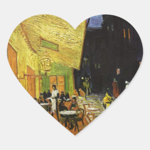Van Gogh's Night Cafe Heart Sticker