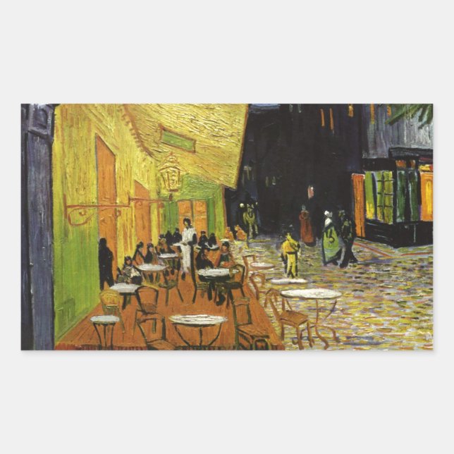 Van Gogh's Night Cafe Rectangular Sticker (Front)