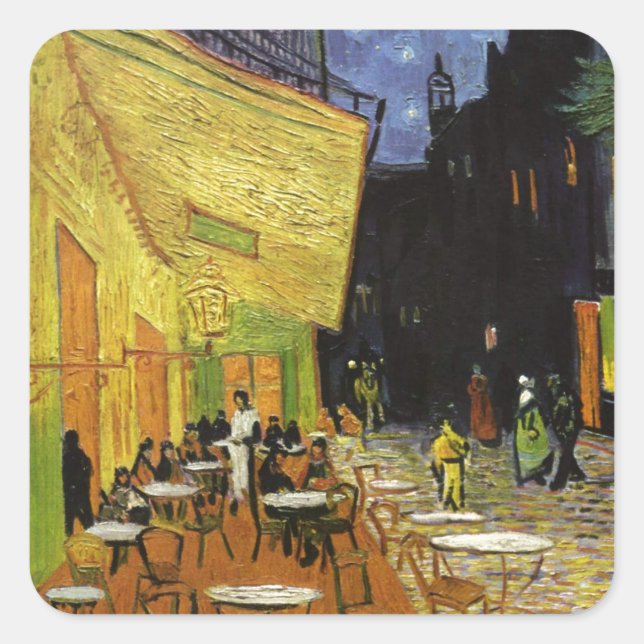 Van Gogh's Night Cafe Square Sticker (Front)