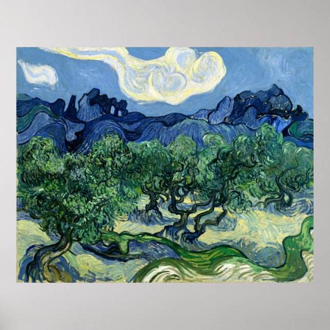 Van Gogh's Olive Trees with the Alpilles Poster (Front)