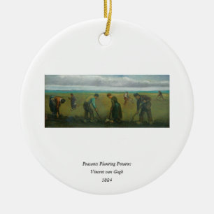 Van Gogh's Peasants or Farmers Planting Potatoes Ceramic Ornament