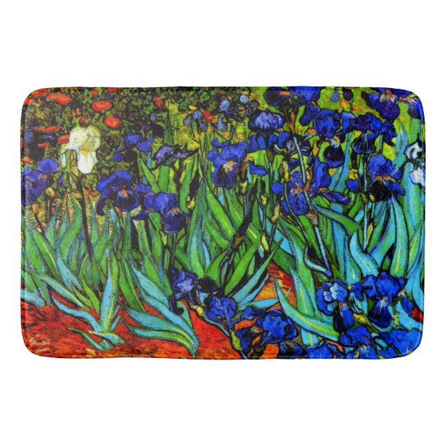 Van Gogh's popular painting, Irises, Bath Mat (Front)