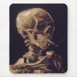 Van Gogh's Skeleton with Burning Cigarette Mouse Pad