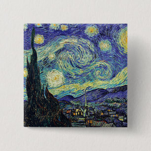 Van Gogh's Starry Night 15 Cm Square Badge
