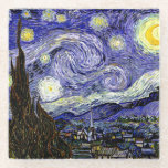 Van Gogh's Starry Night, 1889 Glass Coaster<br><div class="desc">Widely hailed as Van Gogh's magnum opus, the painting depicts the view outside his sanatorium room window at night, although it was painted from memory during the day. Image is in the public domain. Contact Patterns & Paintings & Graphics for special requests. © Copyright 2020 P.D., Patterns & Paintings &...</div>