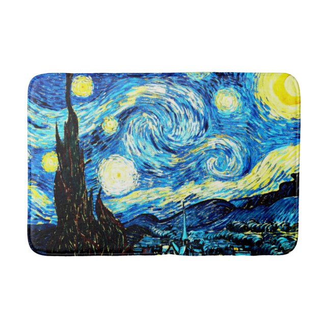 Van Gogh's Starry Night Bath Mat (Front)