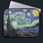 Van Gogh's Starry Night Laptop Sleeve<br><div class="desc">Van Gogh's masterpiece: Starry Night.
The Starry Night is an oil on canvas by the Dutch post-impressionist painter Vincent van Gogh. Painted in June 1889,  it depicts the view from the east-facing window of his asylum room at Saint-Rémy-de-Provence,  just before sunrise,  with the addition of an idealised village.</div>