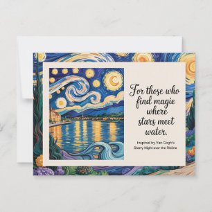 Van Gogh's Starry Night Over the Rhone Inspired Postcard