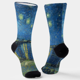 Van Gogh's Starry Night Over the Rhone Socks