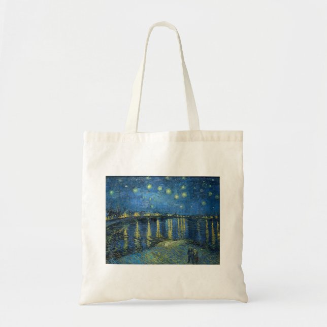 Van Gogh's Starry Night Over the Rhone Tote Bag (Front)