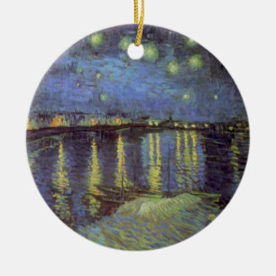 Van Gogh's Starry Night Painting Ceramic Tree Decoration