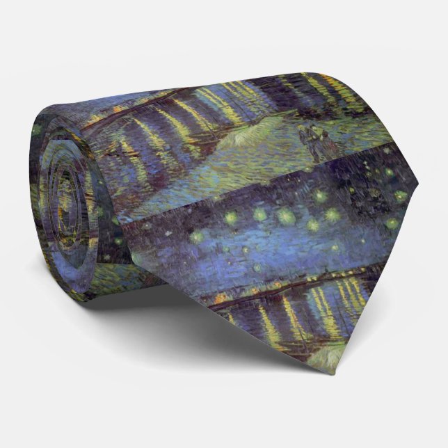 Van Gogh's Starry Night Painting Tie (Rolled)