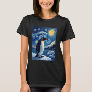 Van Gogh's Starry Night Penguin Tuxedo Bird Animal T-Shirt
