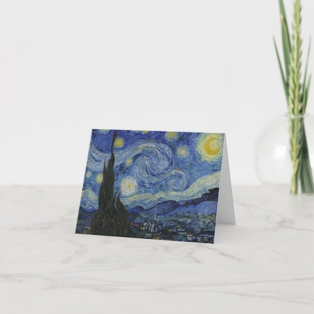 Van Gogh's Starry Night: Whirlwind of Dreams Note Card (Front)