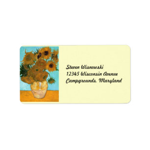 Van Gogh's Sunflowers Label