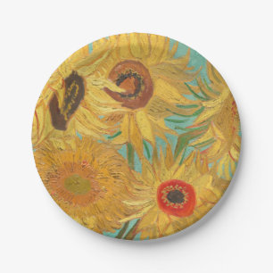 Van Gogh's Sunflowers Paper Plate