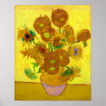 Van Gogh's Sunflowers Poster<br><div class="desc">Digital painting of Vincent van Gogh's Sunflowers.</div>