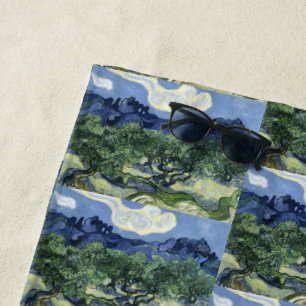 Van Gogh's The Olive Trees Landscape Painting Beach Towel