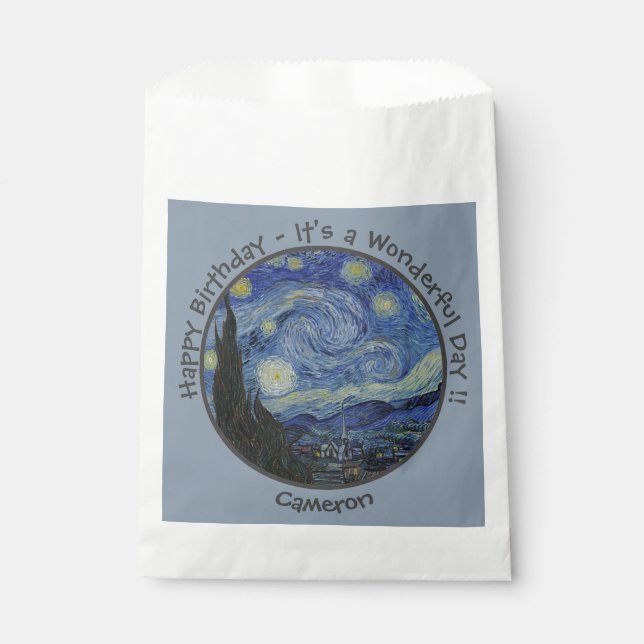 van Gogh's The Starry Night Party Items Collection Favour Bag (Front)