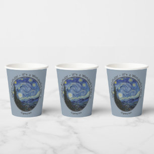 van Gogh's The Starry Night Party Items Collection Paper Cups