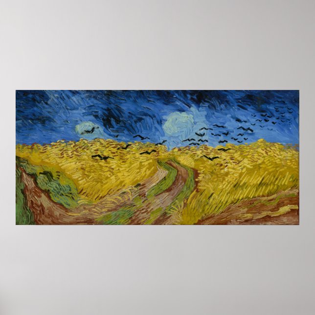 Van Gogh's Wheatfield with Crows Poster (Front)