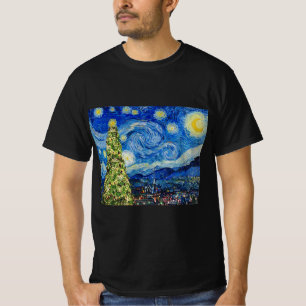 Van Gough Starry Night - Christmas Tree  T-Shirt
