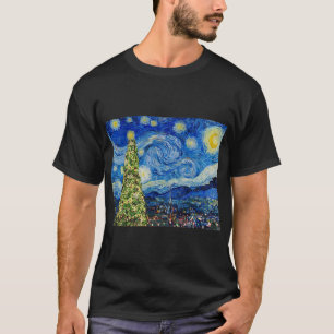 Van Gough Starry Night - Christmas Tree T-Shirt