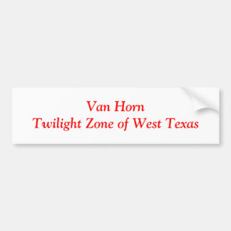 Van Horn Bumper Sticker