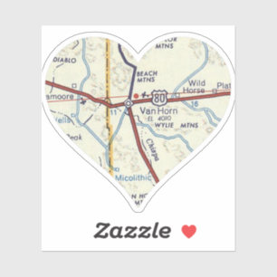 Van Horn Texas Retro Map