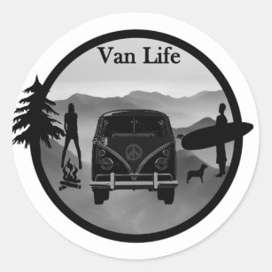 Van Life adventures Classic Round Sticker
