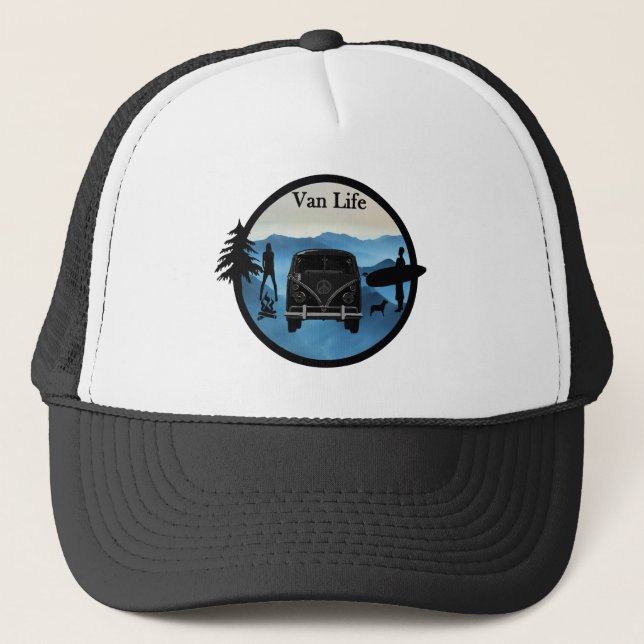 Van life and adventure trucker hat (Front)