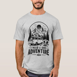 Van Life Camper Gift Mountain Camping Graphic Tee