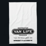 "Van Life" Personalised Kitchen Towel<br><div class="desc">A fun & cool kitchen towel with two lines of easy personalisation.  A great gift for the adventurer in your life.</div>