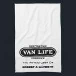 "Van Life" Personalised Kitchen Towel<br><div class="desc">A fun & cool kitchen towel with two lines of easy personalisation.  A great gift for the adventurer in your life.</div>