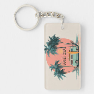Van Life – Retro Beach Camper Art Key Ring