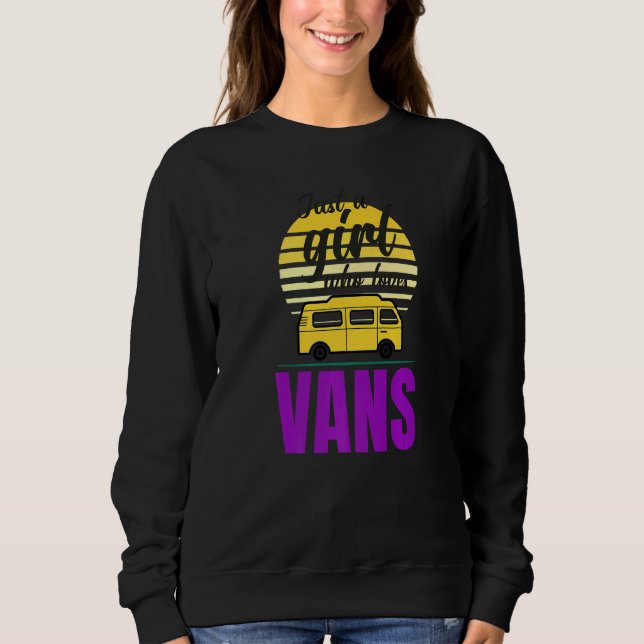 Van Life Sun Surfer Girl Vanlife Just A Girl Who L Sweatshirt (Front)
