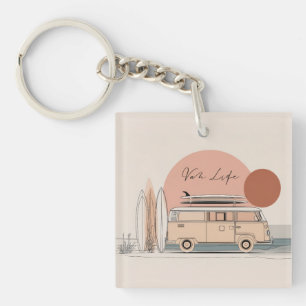 Van Life Surf Van – Retro Beach Camper Aesthetic Key Ring