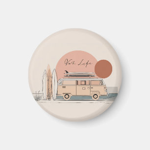 Van Life Surf Van – Retro Beach Camper Aesthetic  Magnet