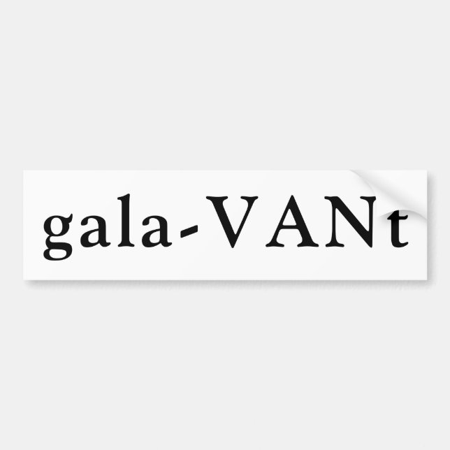 Van name travel camper word play galavant wander bumper sticker (Front)