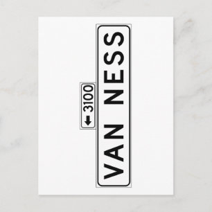 Van Ness Ave., San Francisco Street Sign Postcard