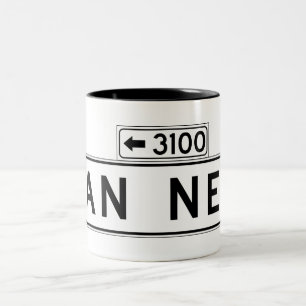 Van Ness Ave., San Francisco Street Sign Two-Tone Coffee Mug
