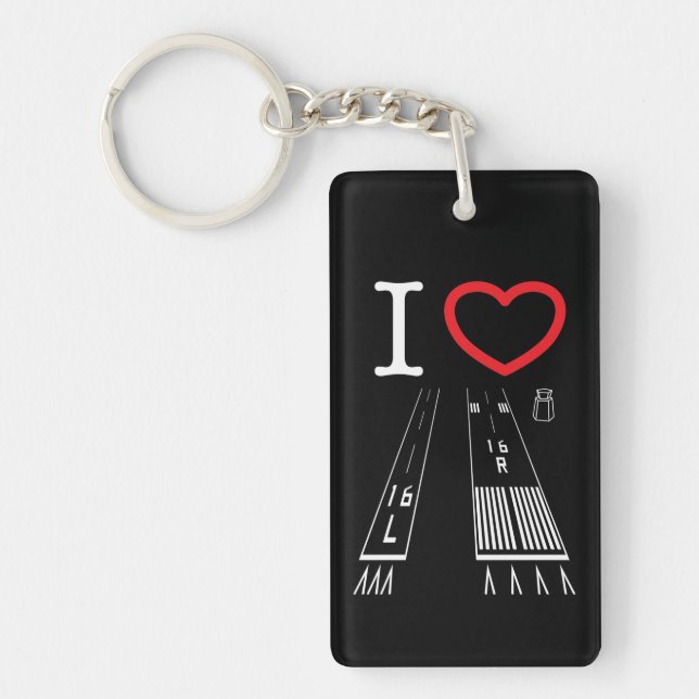 Van Nuys Airport Runways 16L-16R / 34L-34R Key Ring (Front)