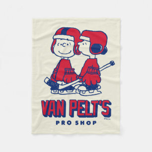 Van Pelt's Hockey Club Pro Shop Pattern Pet Fleece Blanket