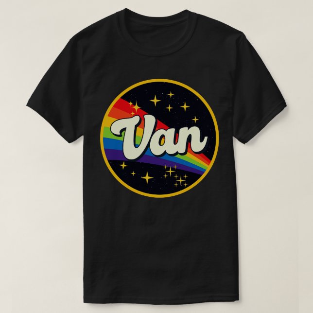 Van Rainbow In Space Vintage Style T-Shirt (Design Front)