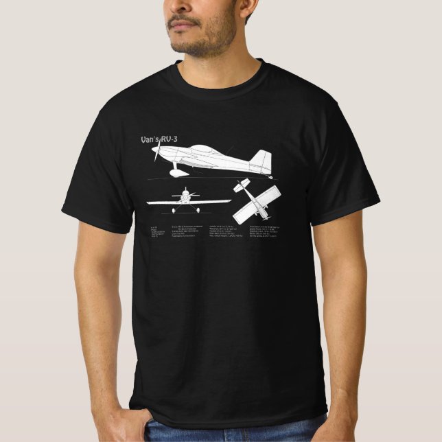 Van’s RV-3 - Aeroplane Blueprint Plans ABD T-Shirt (Front)