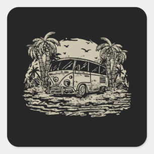 Van Travel Square Sticker